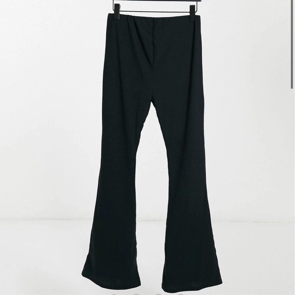 Maternity rib flared legging